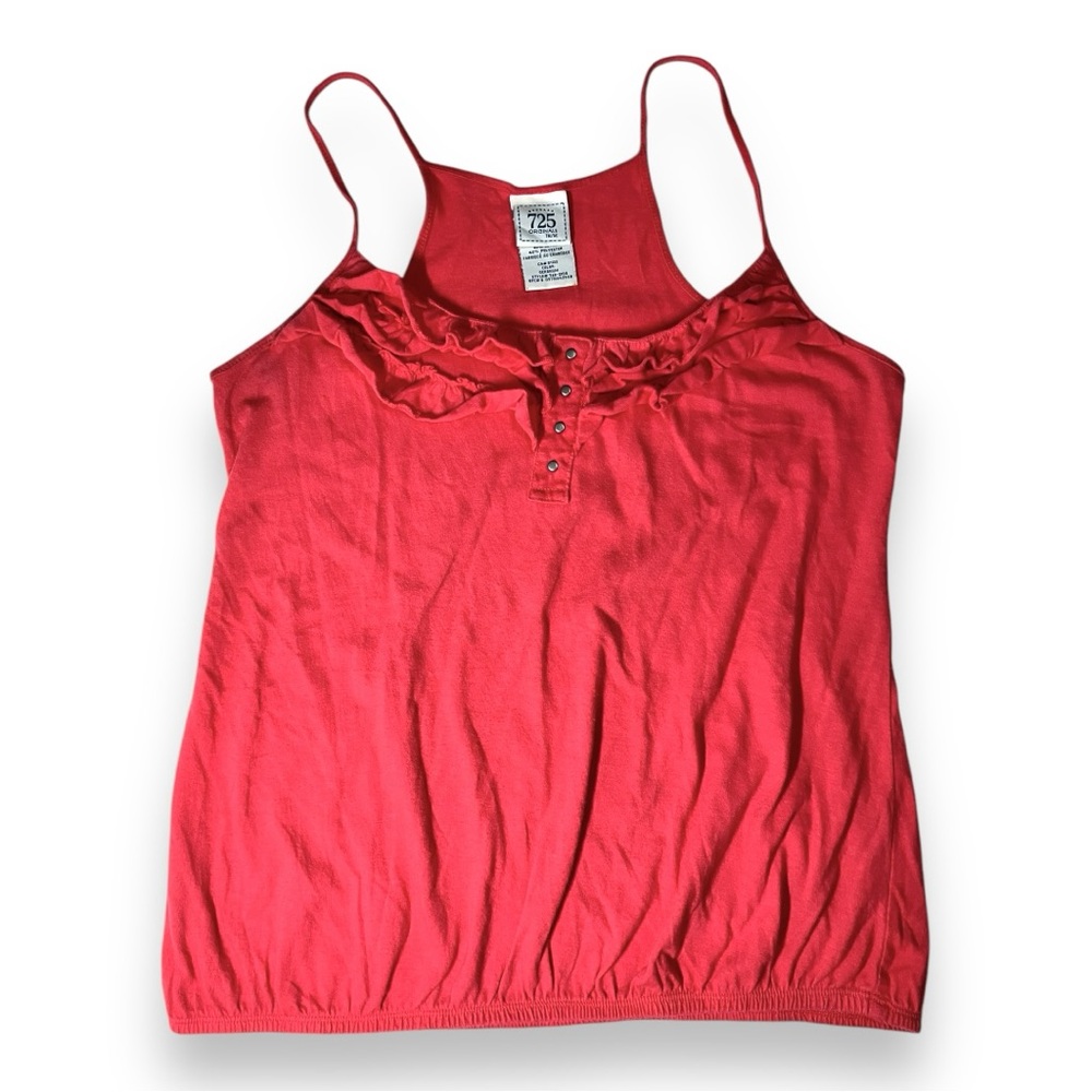 725 ORIGINAL spaghetti strap tank top with ruffles on the front vintage Y2K
